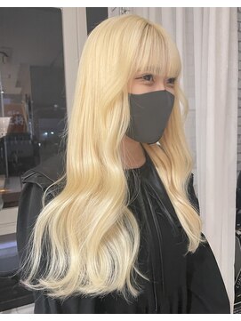 blond/ハイトーン/ケアブリーチ/エクステ/ダブルカラー 