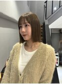 切りっぱなしボブ×ベージュカラー
