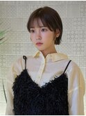 大人可愛い20代30代40代ボブショート大人前髪透明感カラー