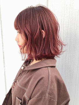 アルバム 新宿(ALBUM SHINJUKU) ピンクバイオレットボブ_グレージュカラーボブウルフ_ba262961