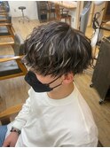 ツーブロマッシュ×シルバーハイライト