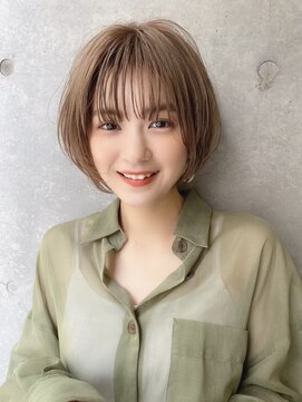 エニ 自由が丘(ENi) 黒髪/グレーベージュ/レイヤーロング/前髪パーマ[自由が丘駅]