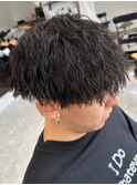 波巻きパーマメンズパーマメンズヘアツーブロックツイストパーマ