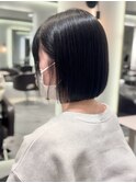 ミニボブ / 切りっぱなしボブ / コリアンブラック / 群馬太田