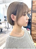熊本ボブ/ミニボブ/ミルクティーベージュ/髪質改善/20代30代