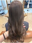 大人可愛いブリーチなし透明感カラーグレージュ