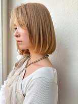 モッズヘア 上尾西口店(mod's hair)&nbsp;ハイトーンカラー×小顔切りっぱなしショートボブ×透明感p上尾