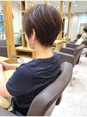 くびれショート/シャンパンベージュ/丸みショート/脱白髪染め
