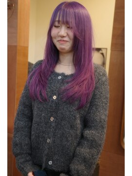 チャプター 問屋町(chapter) 髪質改善顔まわりレイヤーカットワインレッドダブルカラー韓国