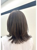 くびれミディアムレイヤー　レイヤーボブ　ハニーベージュ