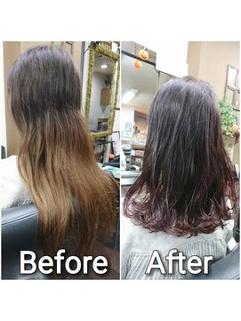 フィリア 台原店(Filea) 【BeforeAfterピンクグラデーション.スガワラ担当営業スタイル】