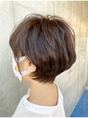 ポイントパーマで毎日のお手入れも簡単☆大人ふんわりボブ