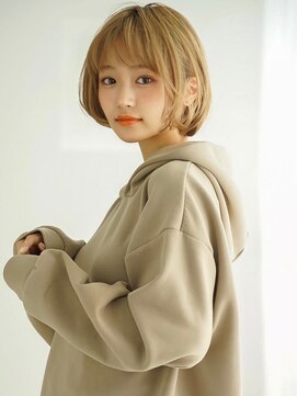 アグ ヘアー カルネ 放出駅前店(Agu hair carnet) 《Agu hair》シルキーベージュ×丸みボブ