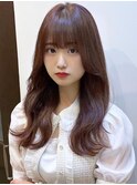 韓国艶髪セミロング/愛され巻き髪スタイル/20代30代40代