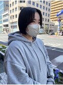#ショートヘア#ボブ#センター分け#顔まわりカット