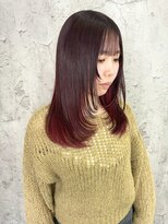 ルーツアイリー 心斎橋(ROOTS IRIE)&nbsp;大人可愛い/インナーカラー/レイヤーカット/チェリーレッド