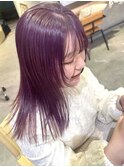 紫カラー/ぶどうカラー/暖色パープル/ブリーチカラー/渋谷