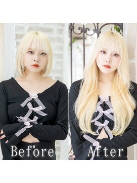 ARビューティー ギンザ(AR Beauty Ginza) ホワイトブロンド#シールエクステ#韓国#くびれヘア#美髪#銀座