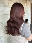 ピンクブラウン　艶髪　髪質改善　韓国風　顔まわり　顔周り