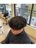 爽やかツーブロック刈り上げ束感アップバング