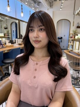 ロンドアベニール 北千住(Lond avenir) デジタルパーマレイヤーカット顔周り前髪ミディアムロング北千住