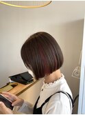 丸型/卵型/ホワイトグレージュ/ミニウルフ/チェリーブラウン