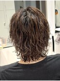 サーフカールウルフツーブロックミディアムスパイラルウェーブ