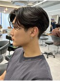毛流れセンターパートニュアンスパーマ