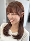 【顔周り似合わせカット】顔まわりカット/バーガンディ