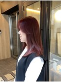 艶感レイヤーミディ × ワインレッド