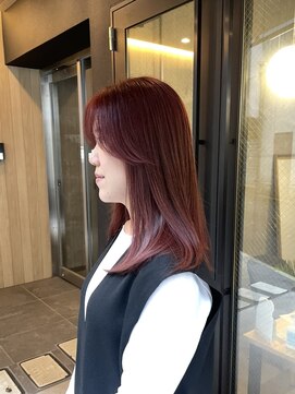 カフカヘア 吉祥寺店(kafka hair) 艶感レイヤーミディ × ワインレッド