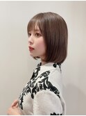 ワンホンレイヤーくびれヘアミルクティーブロンドデジタルパーマ