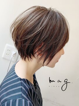 アヴァロン(AVALON) 【mag  ginza】立体感くびれショートボブ×ハイライトカラー