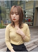 ミディアムレイヤーカットボブウルフ/10代20代/インナーカラー