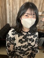 アルム(hair salon Alum) 透明感ネイビーアッシュ　暗髪カラー　地毛風透明感カラー