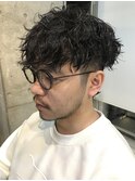 ツイストスパイラルパーマツーブロックツイストパーマメンズヘア