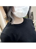 インナーカラーシルバー ホワイトベージュ イヤリングカラー