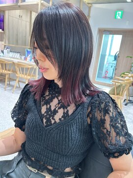 ゼストソエル(ZEST soell) インナーカラー　カシスレッド