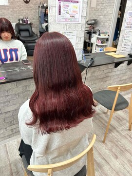 サロンジオ 本厚木(salon the O's) 黒髪/前髪パーマ/グレーベージュ/レイヤーロング/ダブルカラー