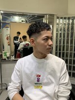 メリケンバーバーショップ フクオカ(MERICAN BARBERSHOP FUK)&nbsp;ハイライトマッシュパーマウルフアッシュブラック
