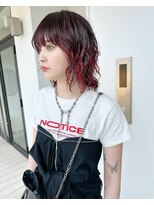 ブリーチパーマボルドーミディアムレイヤーパーマ