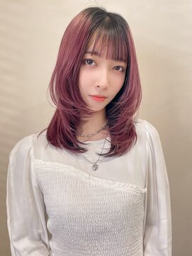 イーストハムヘッドショップ(EAST HAM head shop) 顔まわりレイヤー/チェリーピンク/ブリーチ