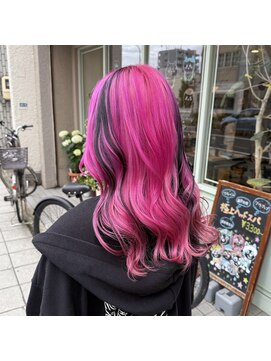 アルマヘアー(Alma hair by murasaki) ◎キャンディピンク×ブラックのデザインカラー◎