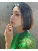 ミニボブ黒髪ボブ大人ボブ切りっぱなしボブ
