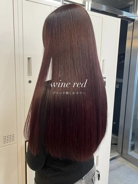 アリュウル 表参道(ALLURE) ブリーチなしダブルカラー＊ワインレッド/レイヤーカット