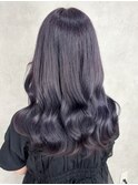 ハイライトカラーくびれヘアアプリコットオレンジ