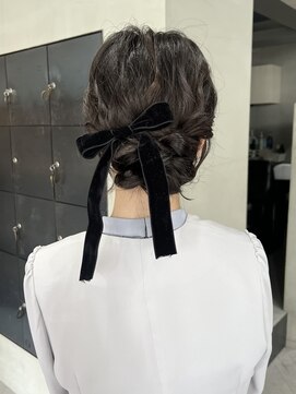 ヘアー アイス ルーチェ(HAIR ICI LUCE) ブリーチなしグレージュ秋カラーヘアセットサイドポニー/今枝