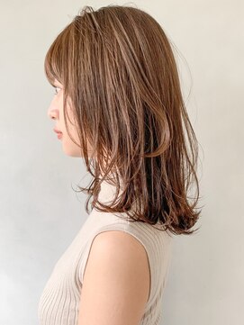 リヤン 表参道(lyann) くせ毛風カールくびれヘアうるツヤ斜めバング前髪#270f1213