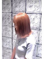 アース 郡山コスモス通り店(HAIR&MAKE EARTH)&nbsp;艶感ピンクブラウン×切りっぱなしボブ