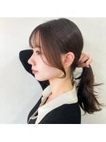 アフロート ディル(AFLOAT D'L)&nbsp;大人可愛い韓国流れる顔周り小顔カット後れ毛ヘアアレンジ